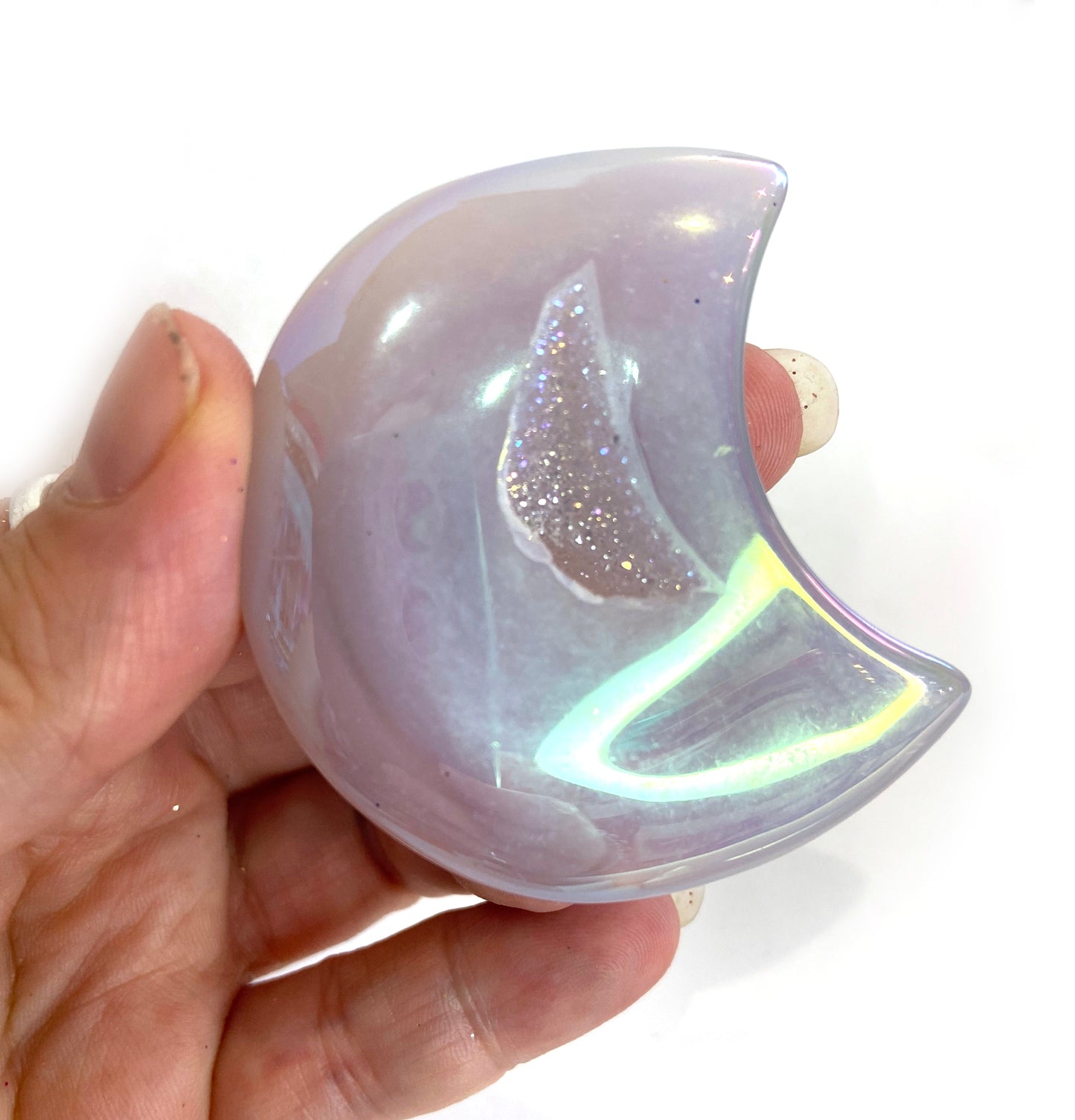 Druzy Aura Quartz Moon - A