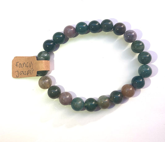 Fancy Jasper 8mm Round Bead Bracelet