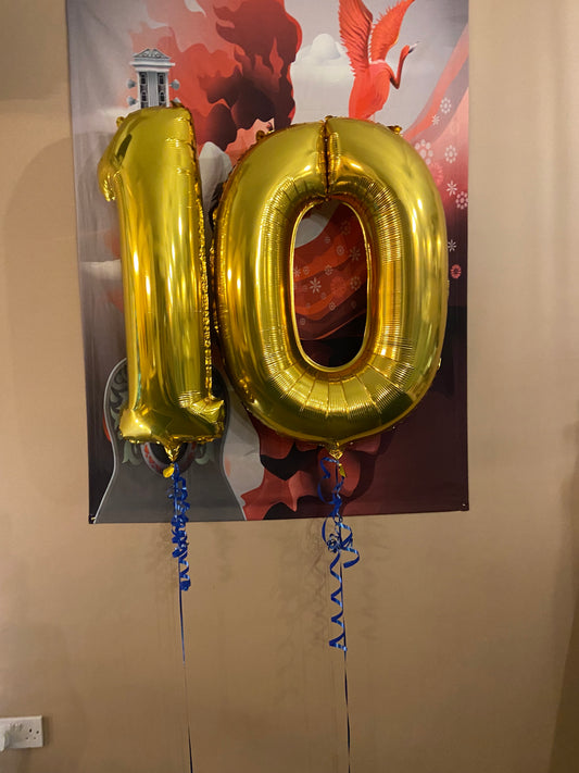 Number Balloon - Gold