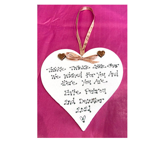 Large Personalised Heart Plaque