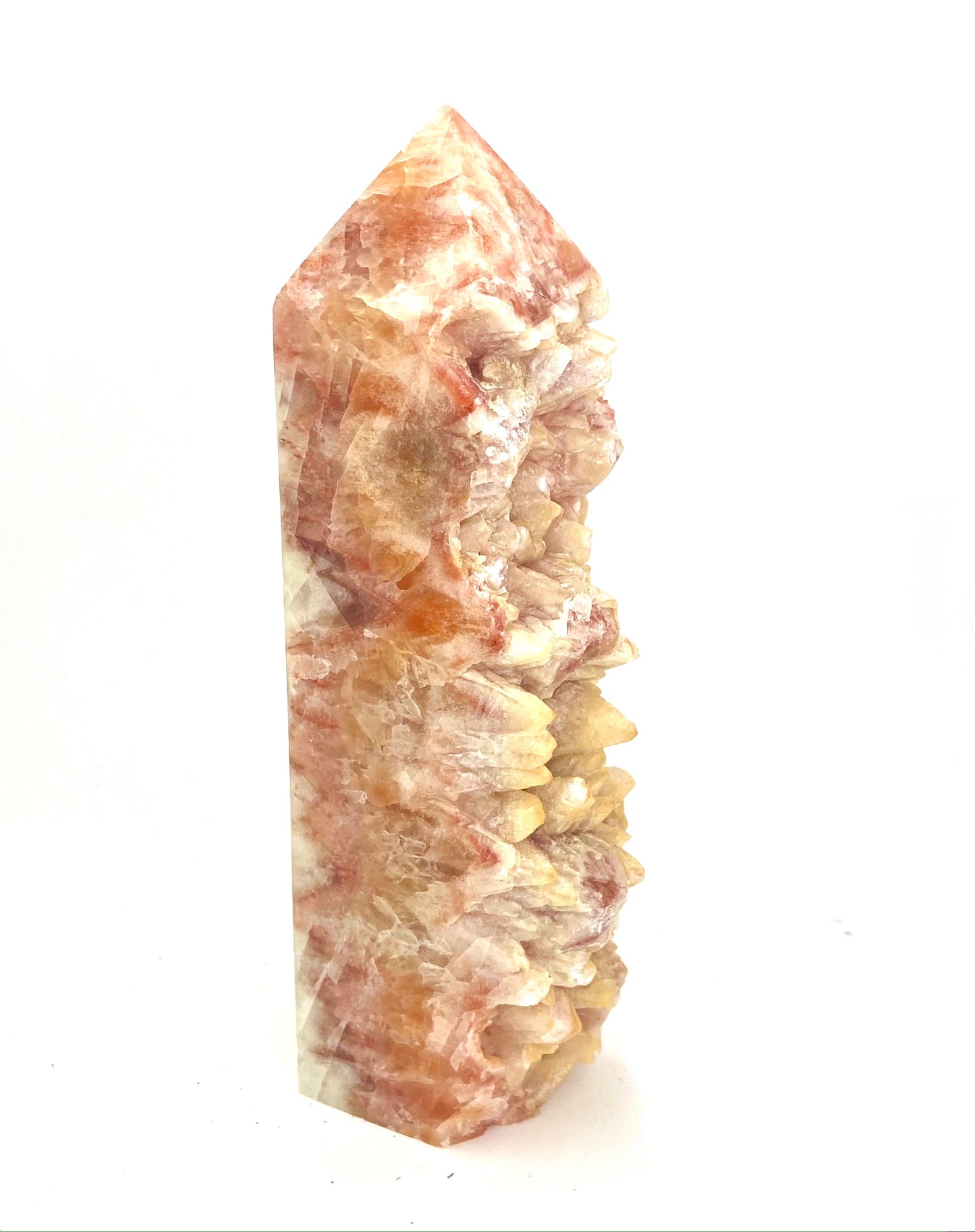 Orange Calcite Druzy Tower- Large