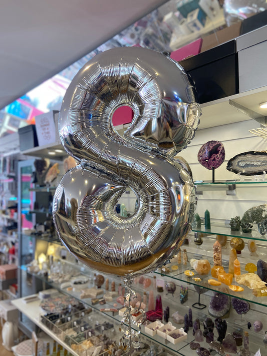 Number Balloon - Silver