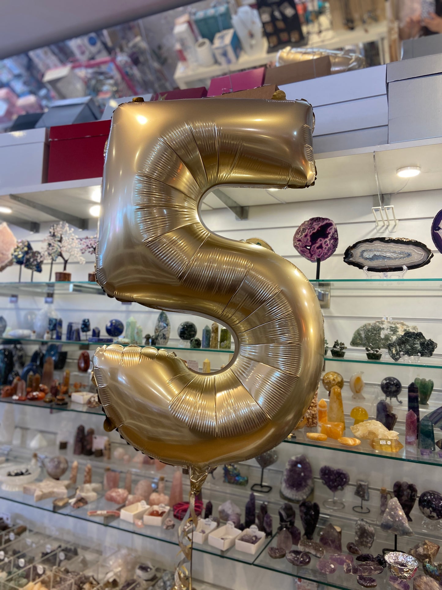 Number Balloon - Satin Chrome Gold