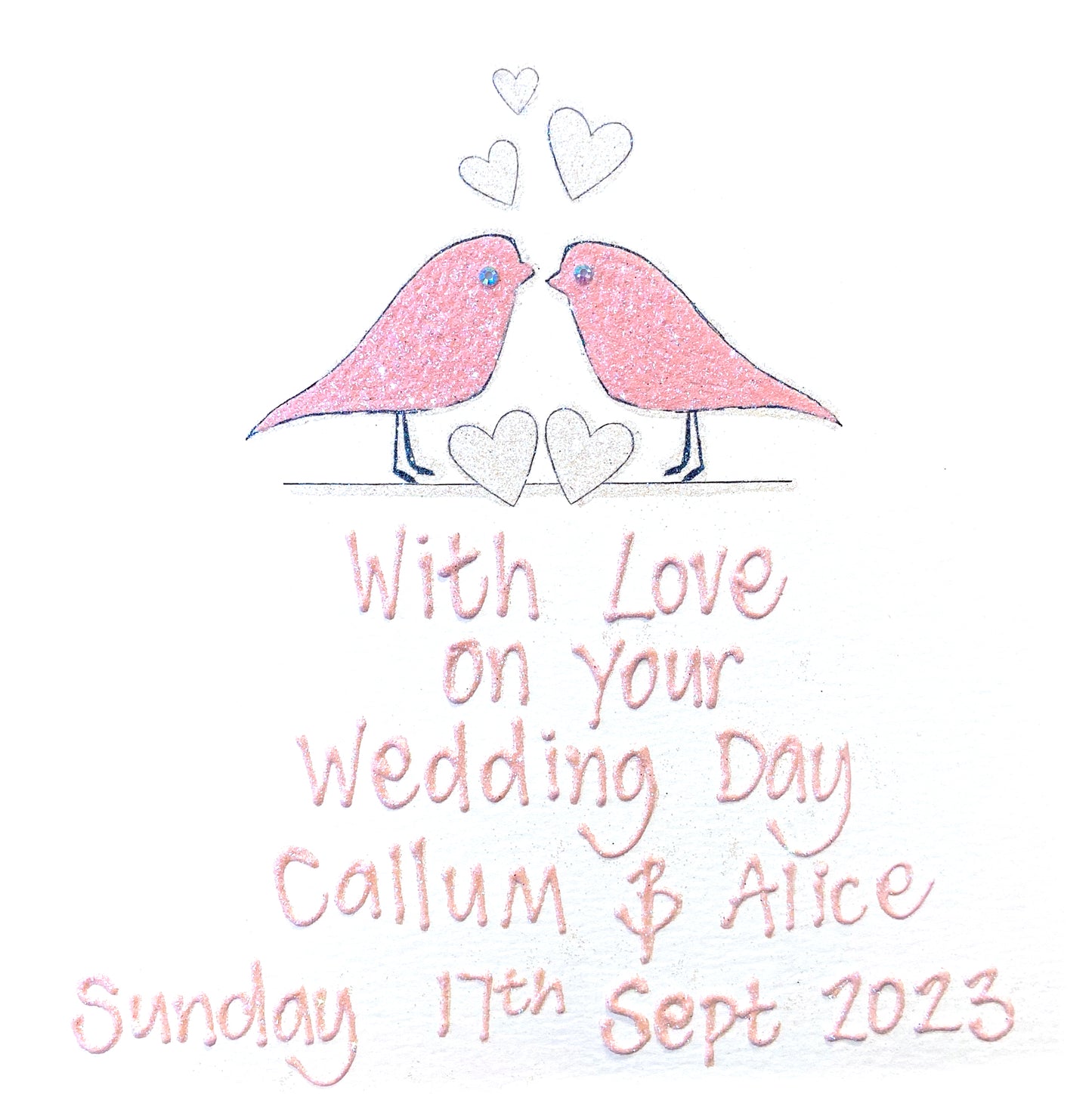 Personalised Large Card - Wedding - Love Birds