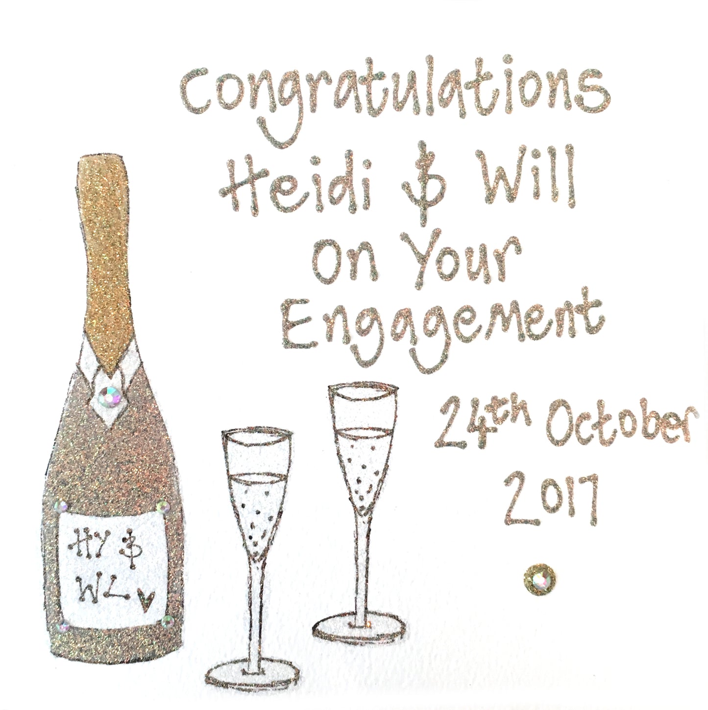 Personalised Large Card - Engagement - Bottle