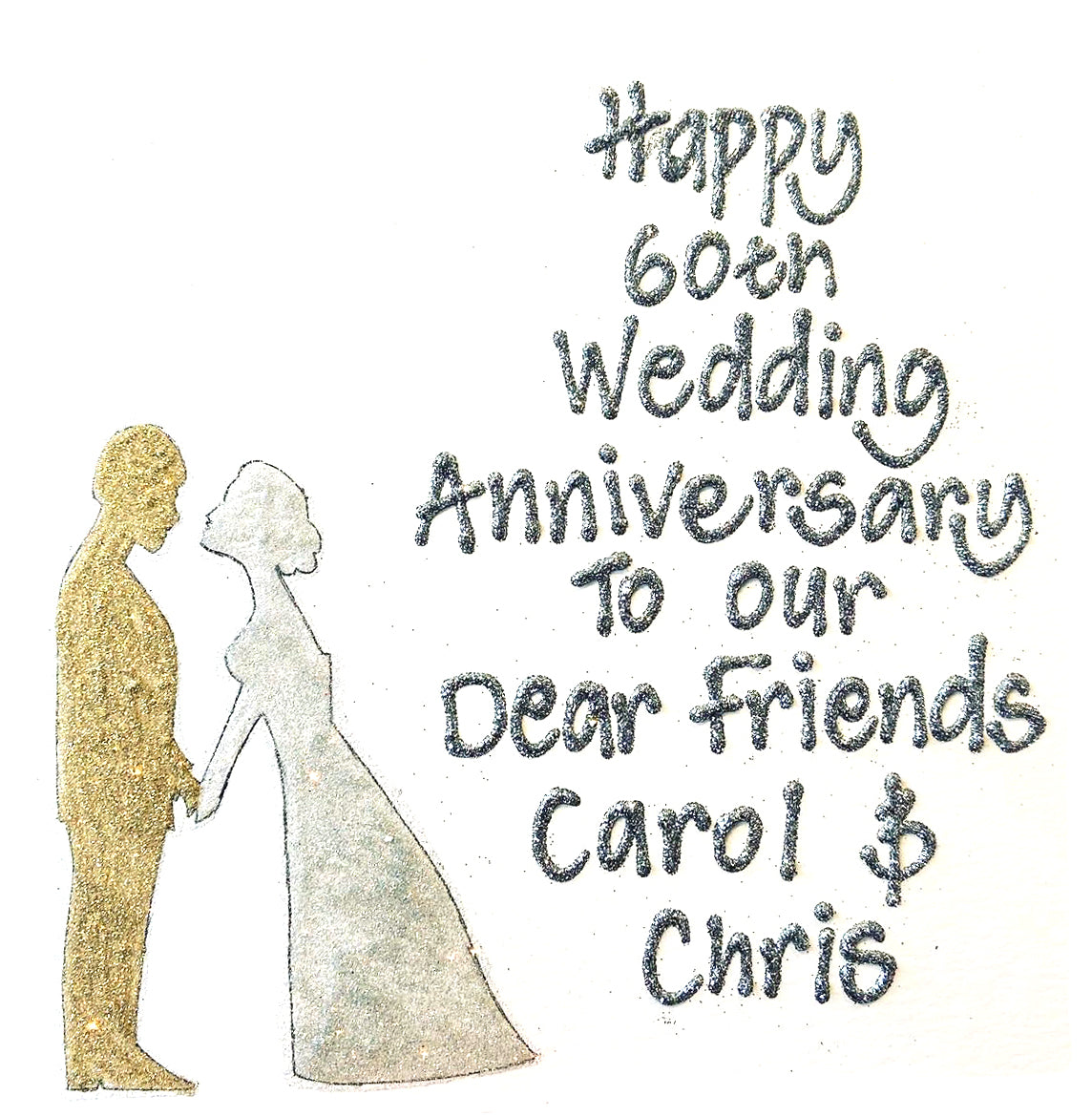 Personalised Large Card - Anniversary - Couple Kissing