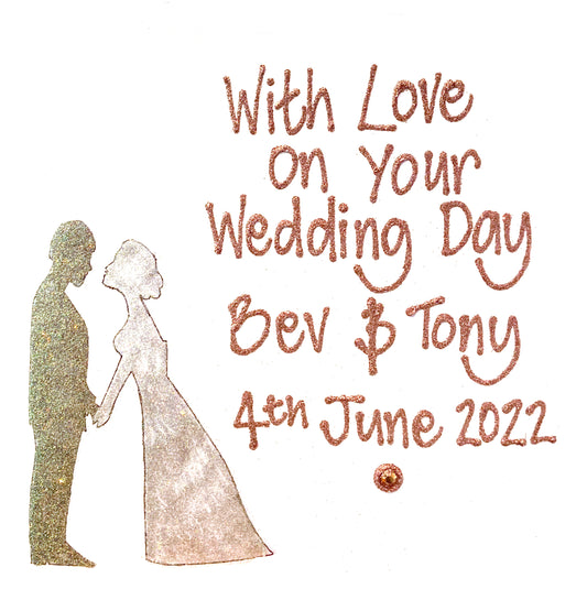 Personalised Large Card - Wedding - Couple Kissing