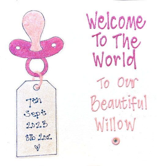 Personalised Large Card - Baby - Dummy