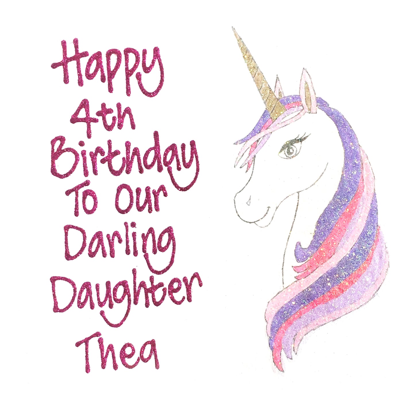 Large Personalised Card - Unicorn