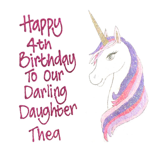 Large Personalised Card - Unicorn