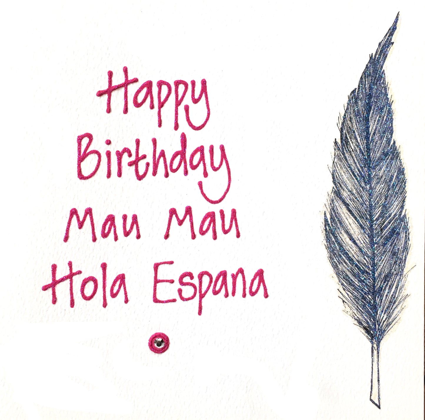 Large Personalised Card - Feather