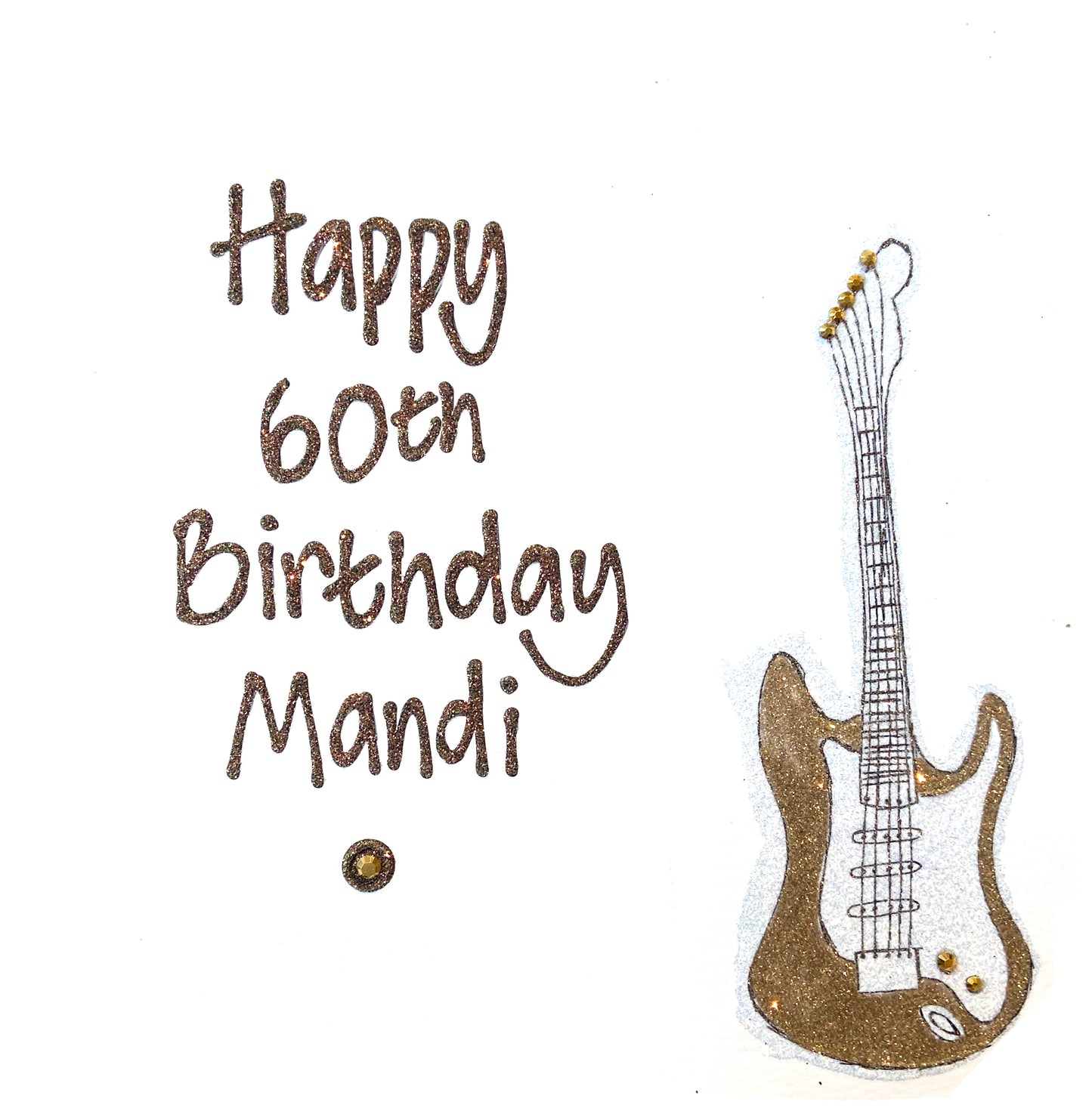 Large Personalised Card - Guitar