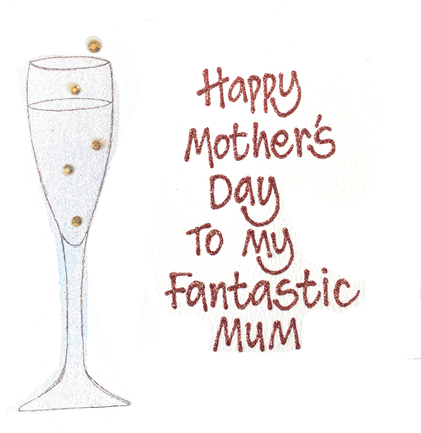 Personalised Large Card - Champagne Glass - Mother's Day