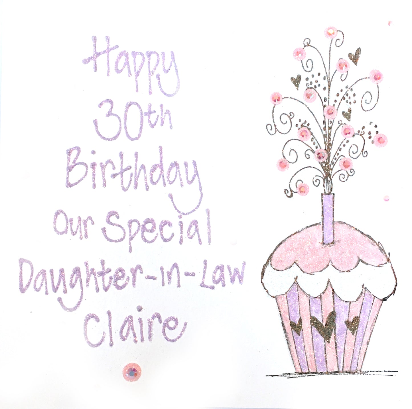 Large Personalised Card - Cupcake Swirl