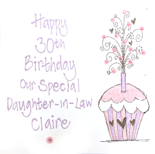 Large Personalised Card - Cupcake Swirl