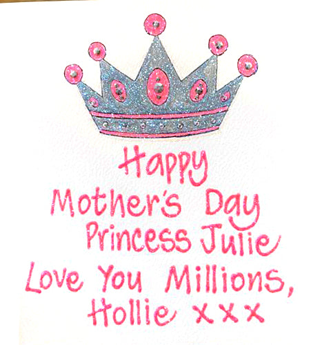 Personalised Large Card - Crown - Mother's Day