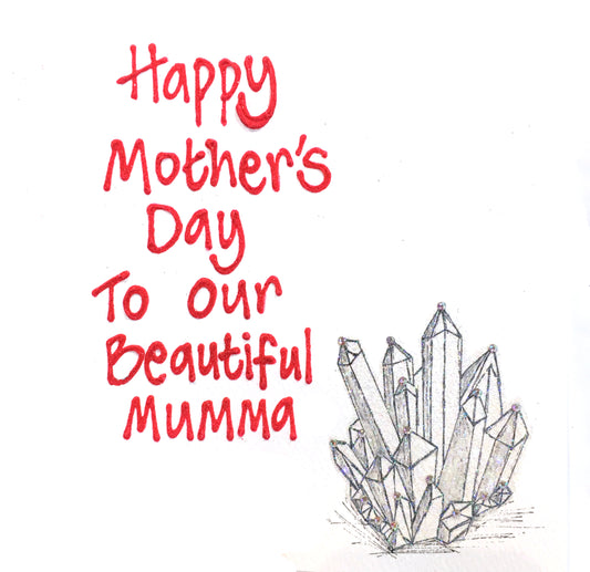 Personalised Large Card - Crystals - Mother's Day