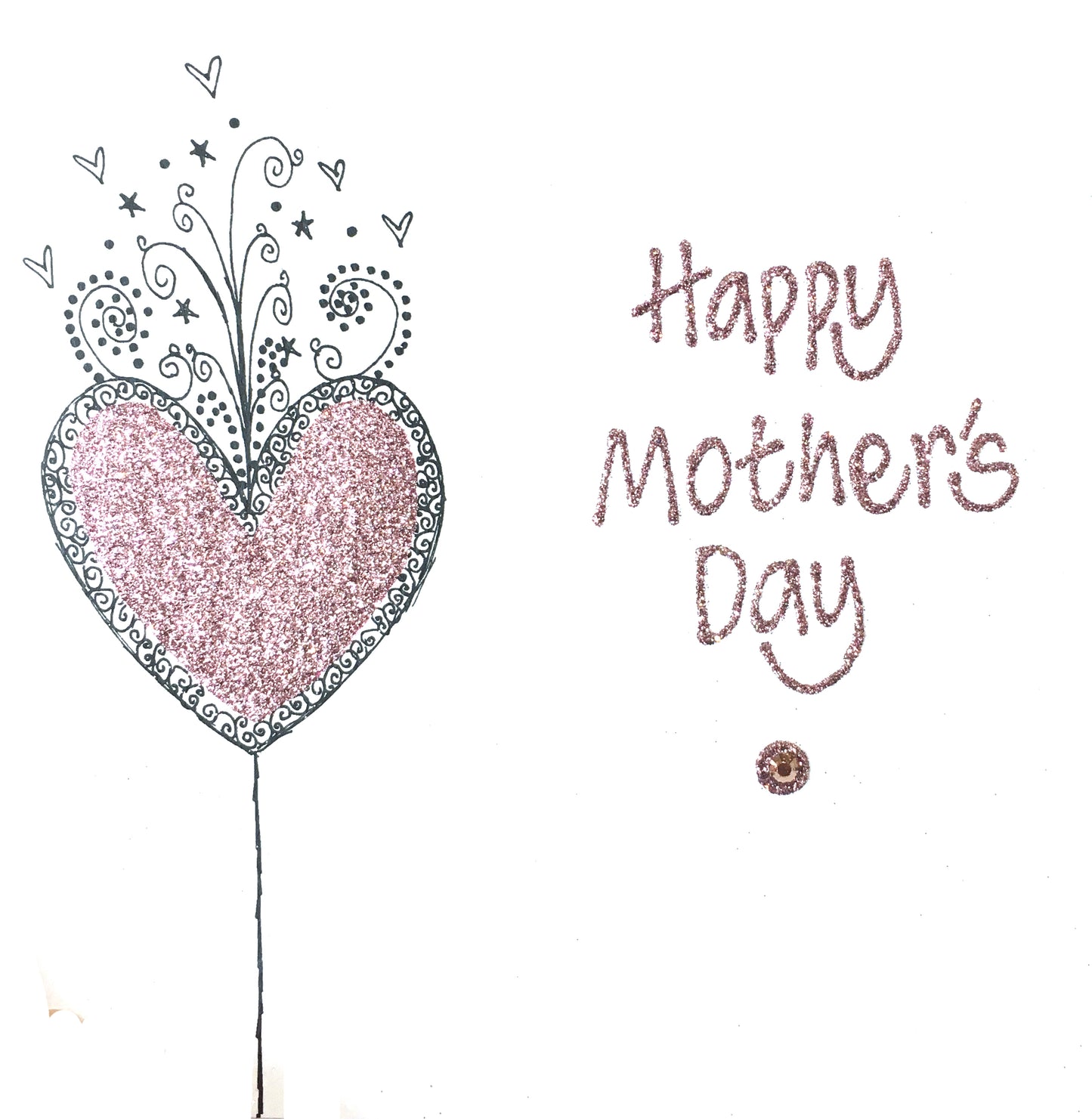 Personalised Large Card - Swirly Heart - Mother's Day