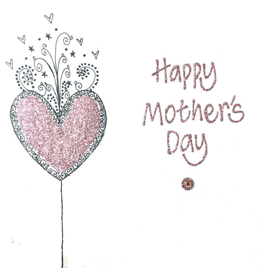 Personalised Large Card - Swirly Heart - Mother's Day