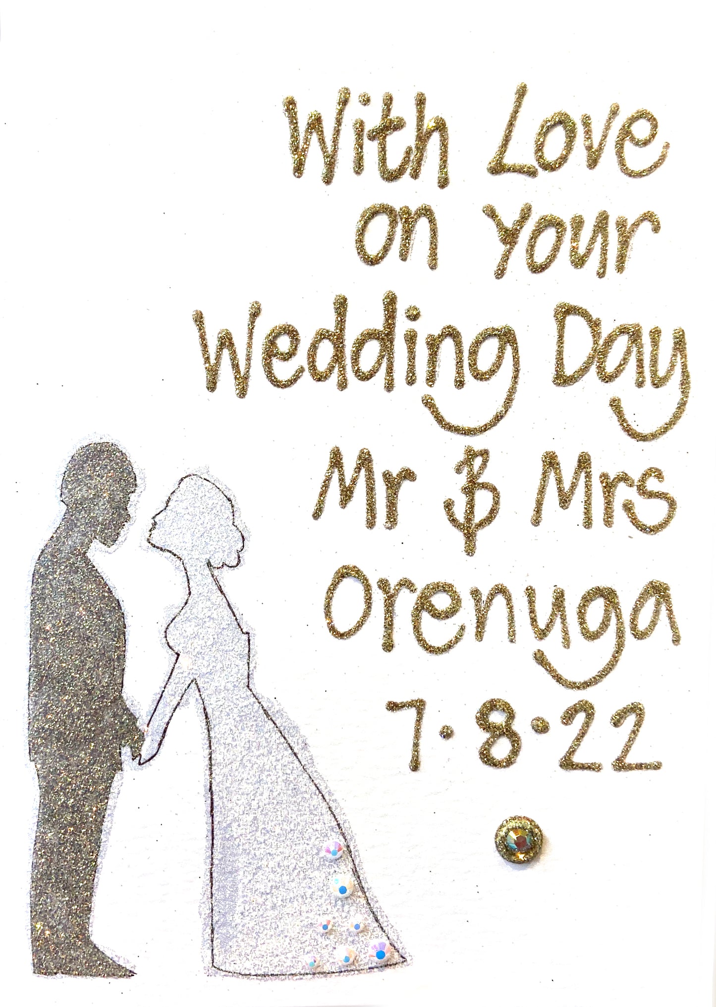 Personalised Medium Card - Wedding - Couple Kissing