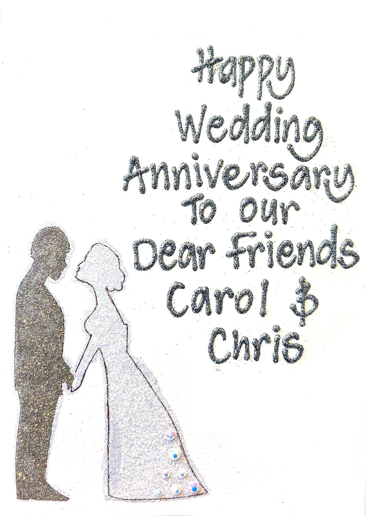 Personalised Medium Card - Anniversary - Couple Kissing