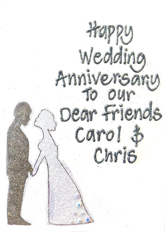 Personalised Medium Card - Anniversary - Couple Kissing