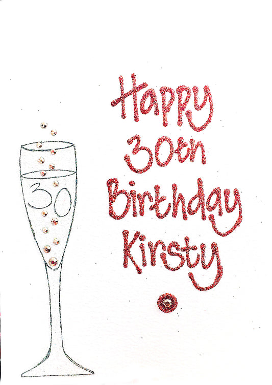 Medium Age Card - Champagne Glass