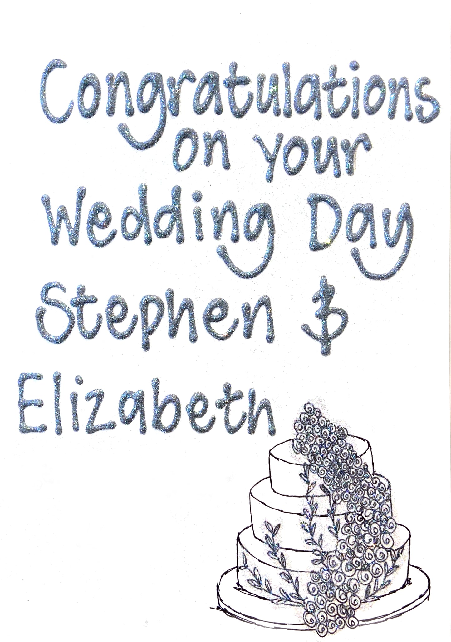 Personalised Medium Card - Wedding Cake