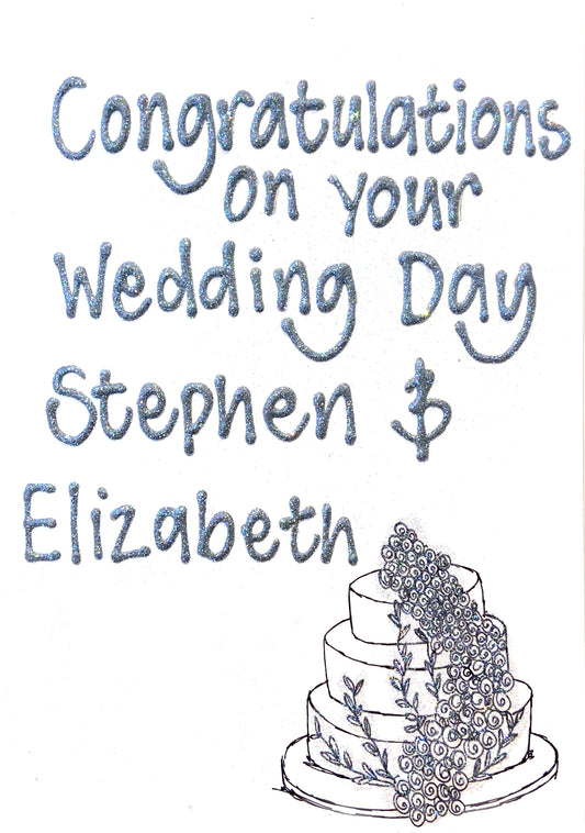 Personalised Medium Card - Wedding Cake