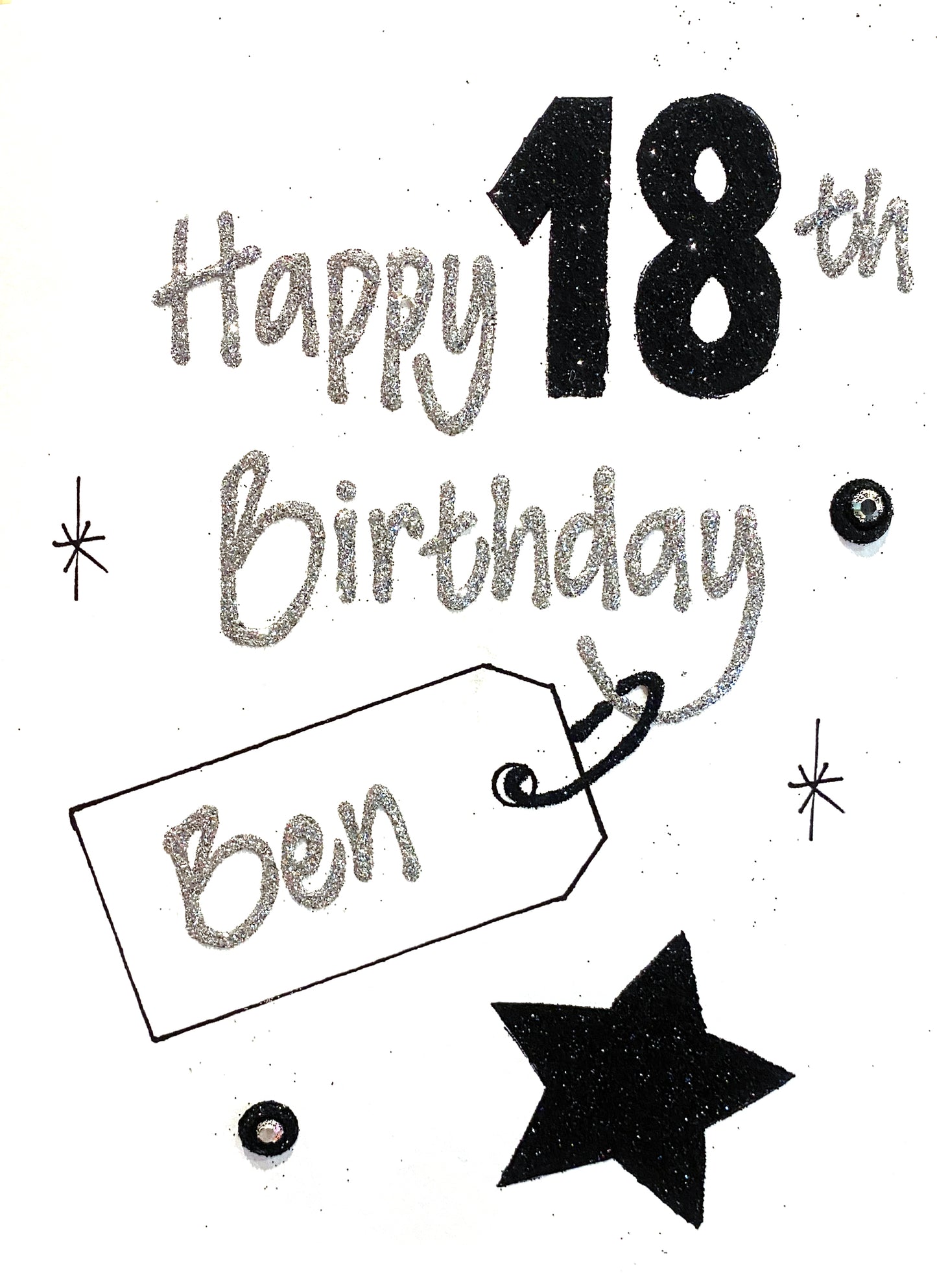 Medium Personalised Birthday Card - Corner Star