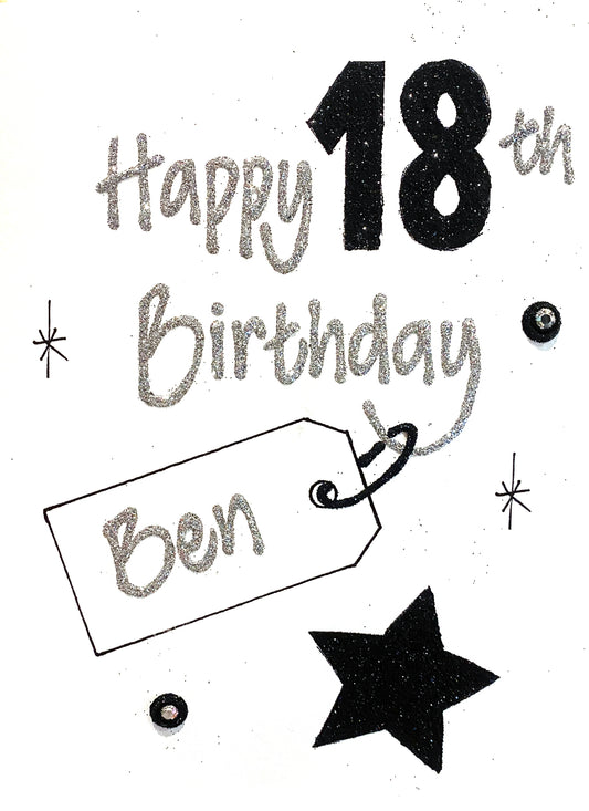 Medium Personalised Birthday Card - Corner Star