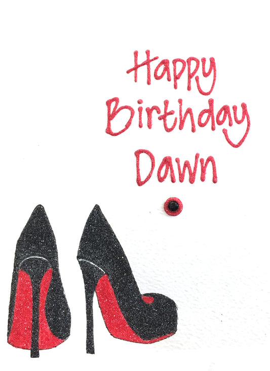 Medium Personalised Birthday Card - Shoes