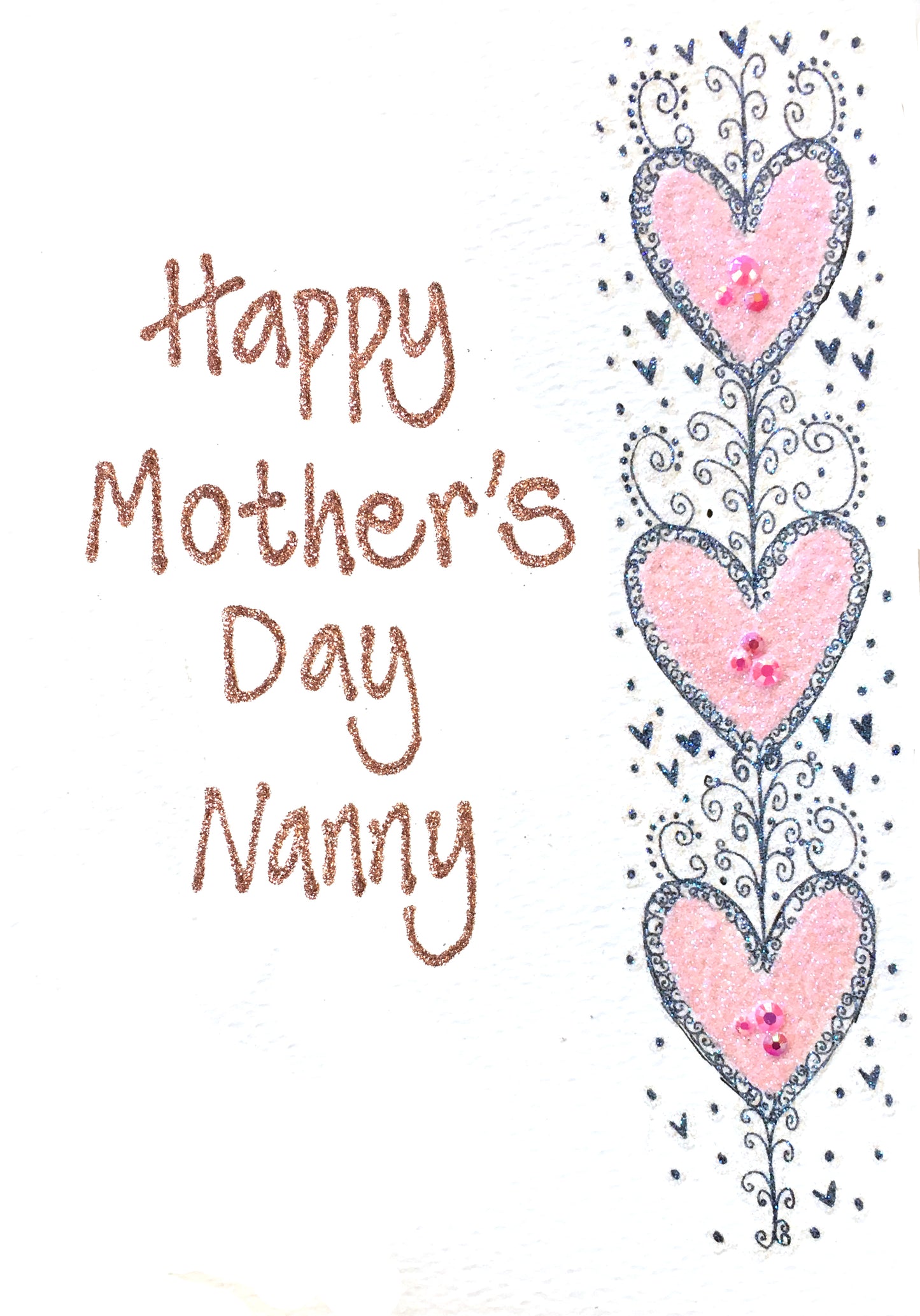 Medium Personalised Card - Mother's Day - Swirly Hearts