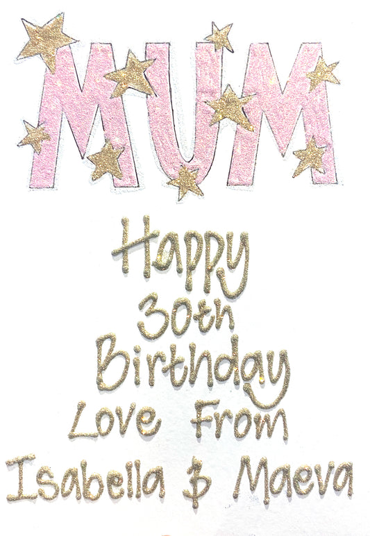 Medium Personalised Card - Mother's Day - MUM