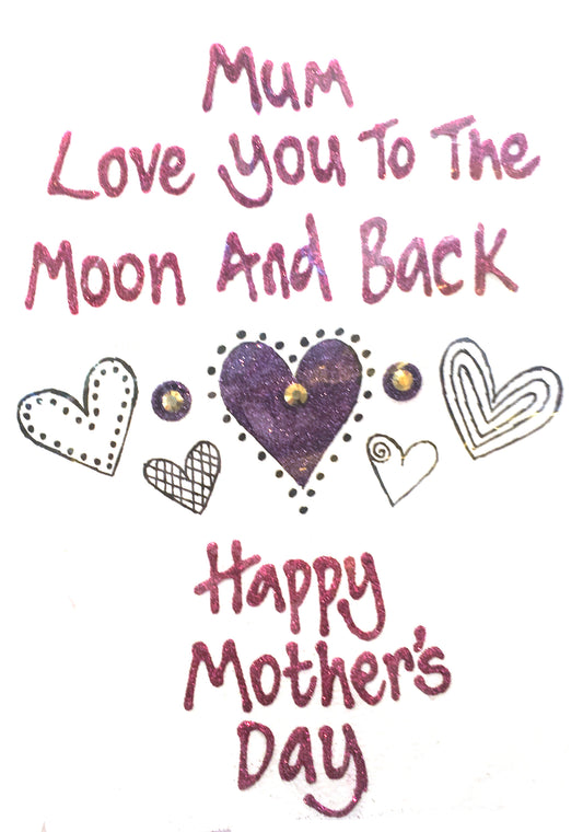 Medium Personalised Card - Mother's Day - Hearts