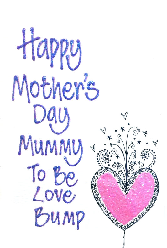 Medium Personalised Card - Swirly Heart - Mother's Day