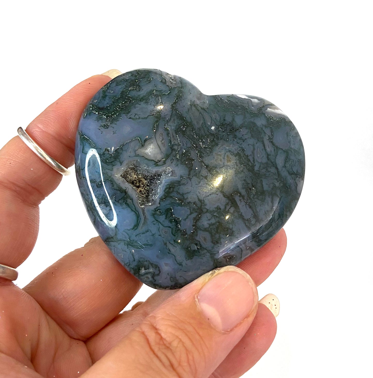 Moss Agate Heart - A