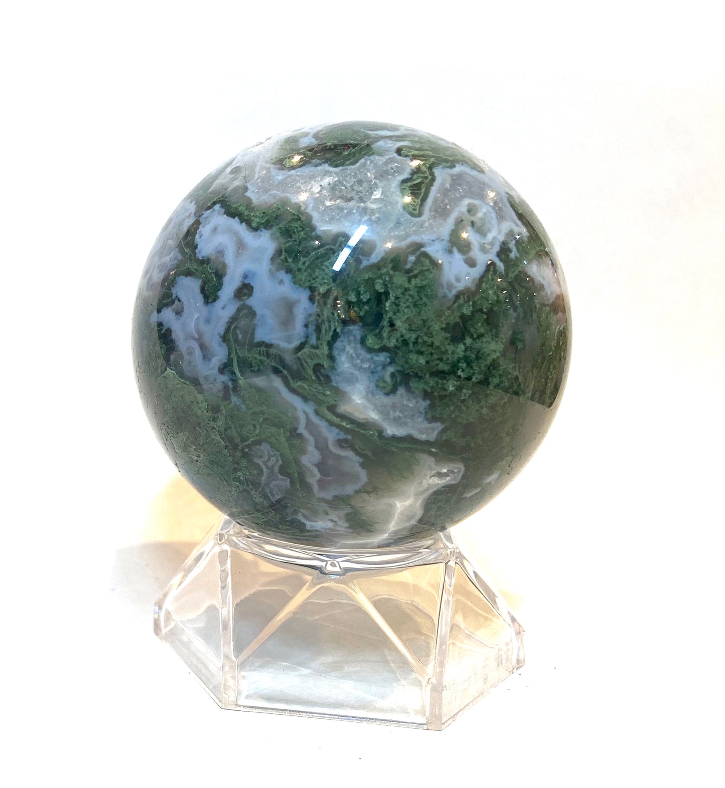 Moss Agate Crystal Sphere