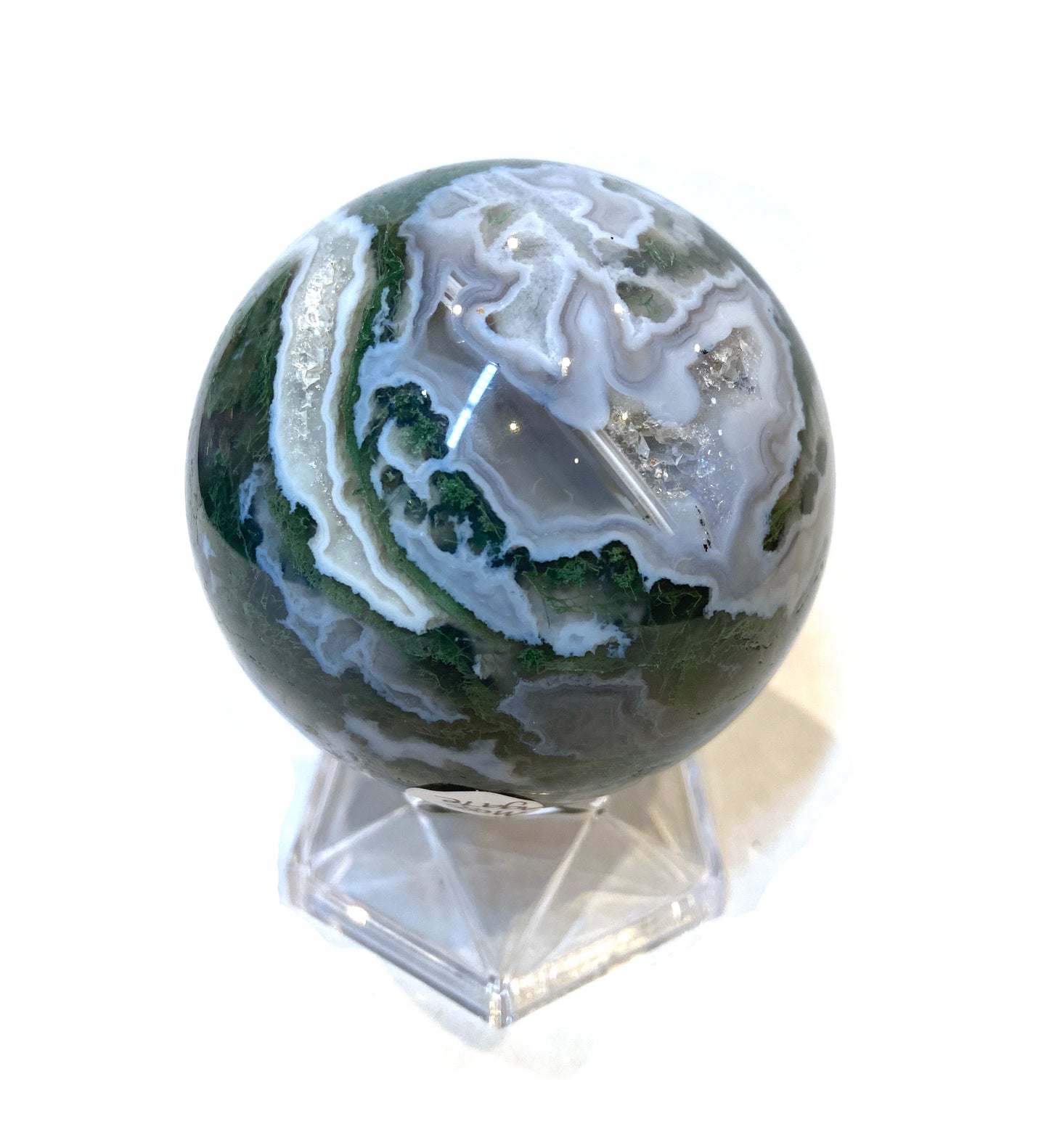 Moss Agate Crystal Sphere