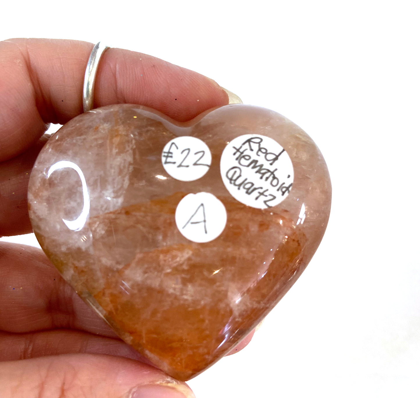 Red Hematoid Quartz - Heart - A