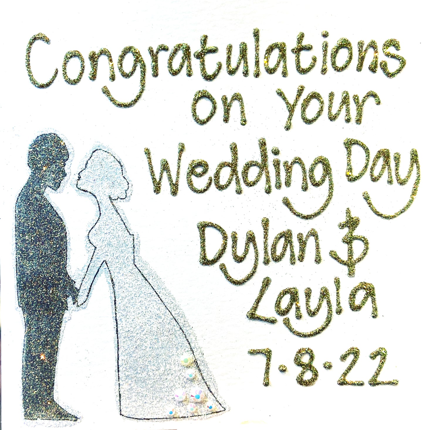 Personalised Small Card - Couple Kissing