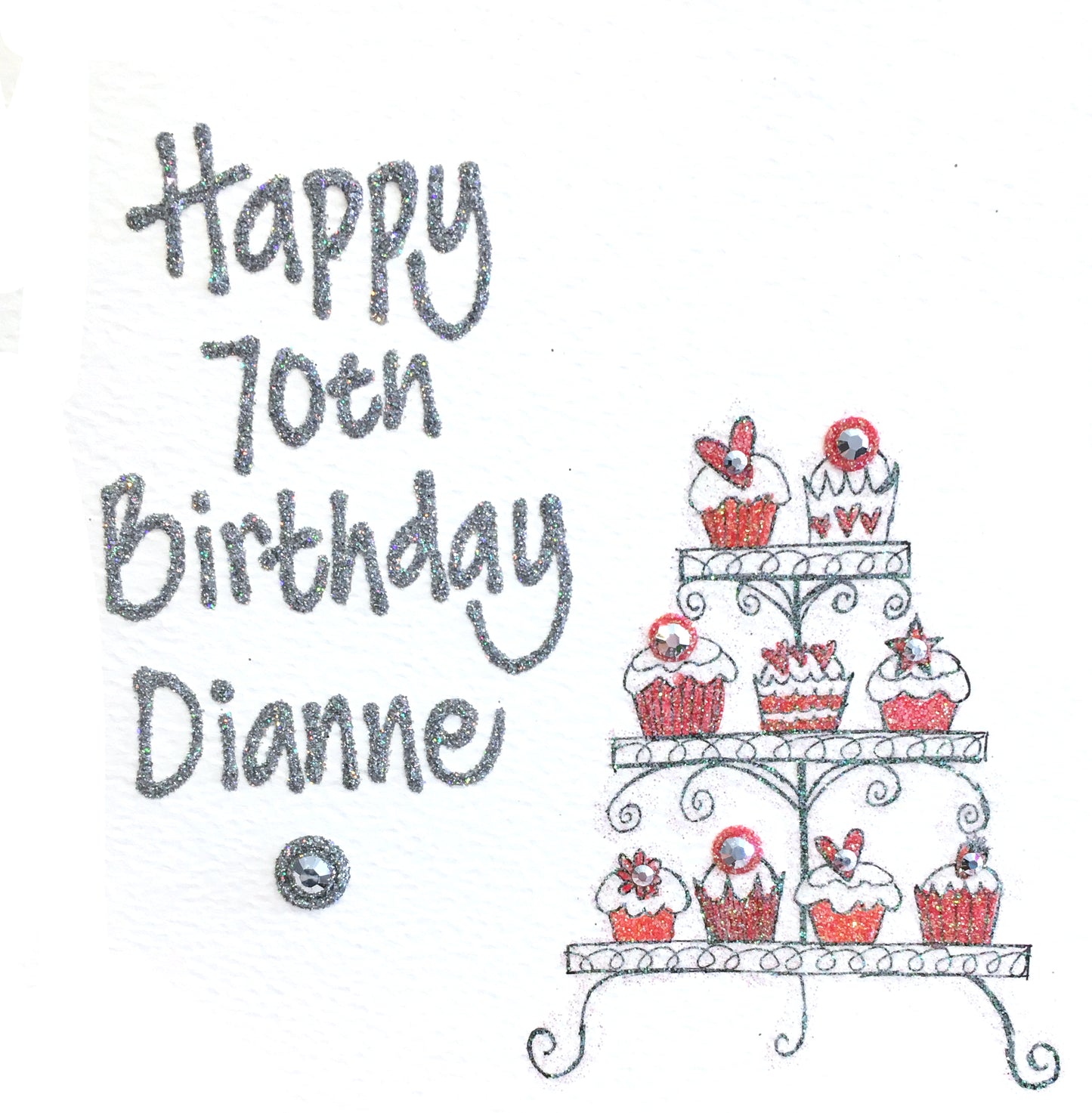 Small Personalised Birthday Card - Tiered Cupcake Stand