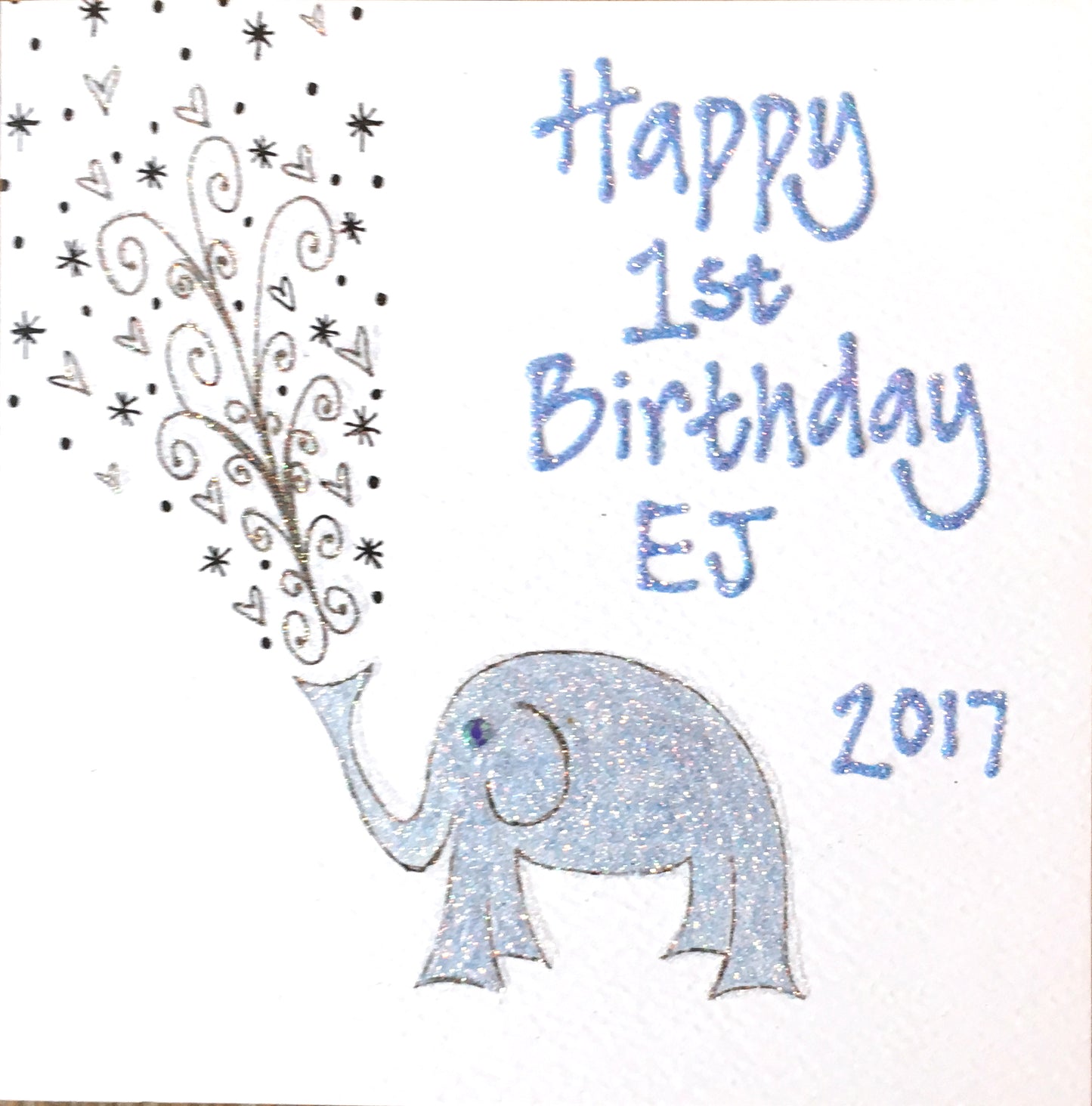 Small Personalised Birthday Card - Elephant