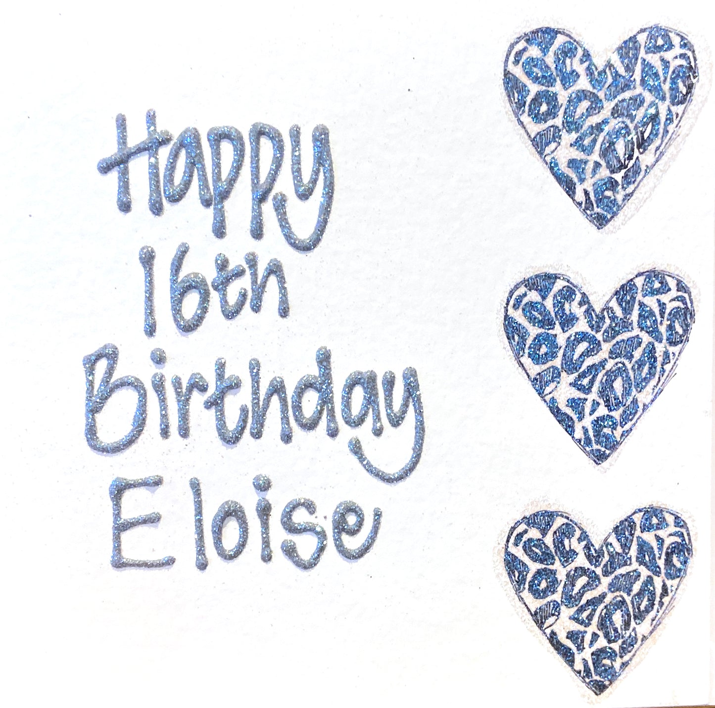 Small Personalised Birthday Card - Leopard Print Hearts