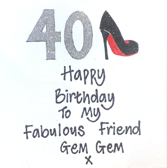 Personalised Large Card - Shoe & Age