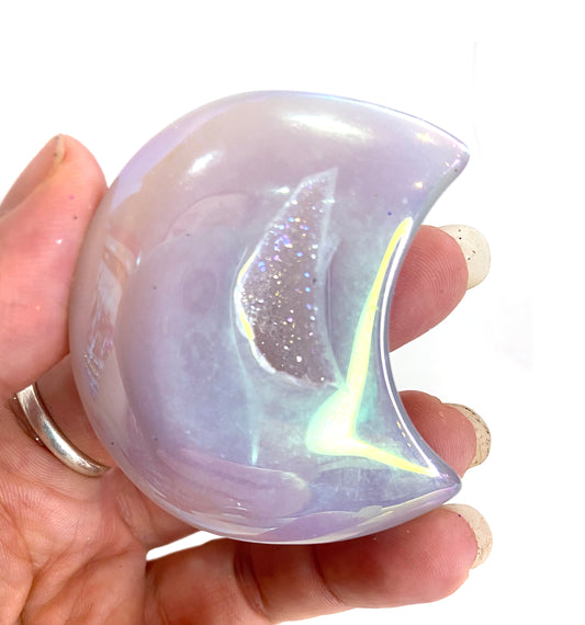 Druzy Aura Quartz Moon - A