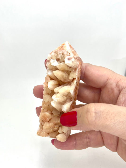 Orange Calcite Druzy Tower- Small