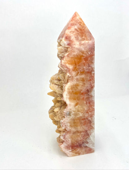 Orange Calcite Druzy Tower- Small