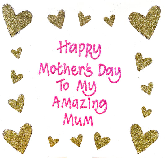 Personalised Large Card - Hearts - Mother's Day