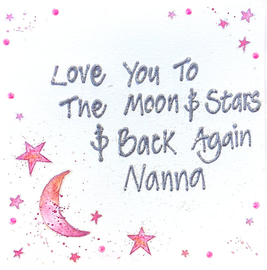 Personalised Large Card - Moon & Stars